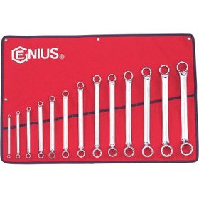 تصویر ست آچار دوسر رینگی 13 عددی جنیوس Genius Tools 13 Piece Metric Double Ended Offset Ring Wrench Set (Mirror Finish) - DE-713M