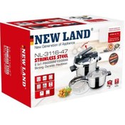 تصویر زودپز نیولند مدل NL3116 ظرفیت دوقلو با بدنه استیل ضد زنگ 