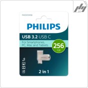 تصویر فلش مموری فیلیپس TYPE C مدل 2in1 ظرفیت 256 گیگابایت PHILIPS Type C 2 in 1 256GB