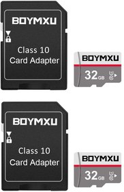 تصویر TF Memory Card 32GB,BOYMXU TF Card with Adapter,High Speed Memory Card Class 10 Memory Card for Phone Camera Computer-2 Pack Gray-2 pack 