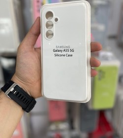 تصویر قاب سیلیکونی اورجینال پاک کنی سامسونگ a55 - سفید Samsung A55 silicon case