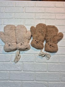 تصویر دستکش تدی وارداتی قهوه ای