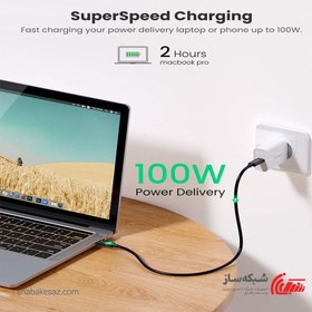 تصویر کابل 0.5 متری Thunderbolt 3 USB Type-C یوگرین US341 Ugreen US341 80324 0.5m 100W Thunderbolt 3 USB Type-C Cable