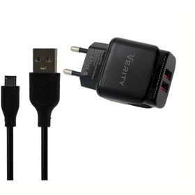 تصویر شارژر دیواری وریتی مدل EG-2122 به همراه کابل میکرو یو اس بی Verity EG-2122 Wall Charger