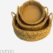 تصویر ست سبد حصیری دایره 