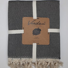 تصویر شال مبل منگوله دار Viaden ابعاد ۲۳۰×۱۷۰ رنگ مشکی 