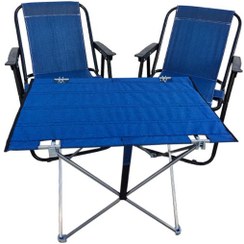 تصویر میز و صندلی سفری تاشو 2 نفره کد G001 بسته 3 عددی 