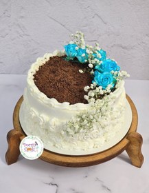 تصویر کیک تولد رز آبی 