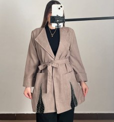 تصویر کت مزونی پاییزه طرح مخمل ۴۹۸ - طوسی ابی 