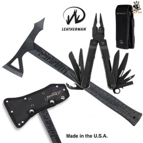 تصویر پک کامل تبر استوینگ و ابزار چندکاره لدرمن Rebar Leatherman Pro-Pack