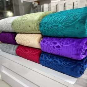 تصویر پتو دونفره گلبافت تکرنگ جنس پلی استر - قرمز Double blanket Golbaft