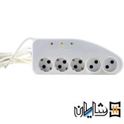 تصویر محافظ پنج راهی لوازم صوتی و تصویری ارت‌دار کاوه‌ مدل KCP2525E - 2.5 متر kaveh 5way extension cord with earth