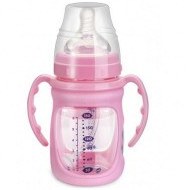 تصویر شیشه شیر پيركس روكش دار 180 ميل صورتی بیبی سیل babisil BS5066 BABY BOTTLE GLASS PINK