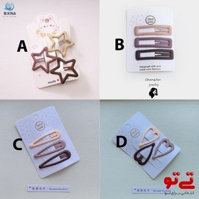 تصویر گیره مو 3 تایی مینیمال مدل 2332 