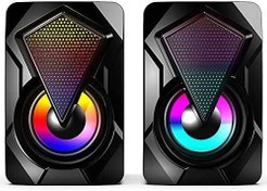 SPKPAL Computer Speakers RGB Gaming Speakers for PC 2.0 Wired USB Powered  Stereo Volume Control Dual Channel Multimedia AUX 3.5mm for Laptop Desktop