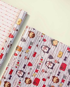 تصویر 3 برگ کاغذ کادو گلاسه – 1074 