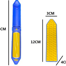 تصویر غلتک پرزگیر قابل استفاده مجدد زرد/آبی برند sticky buddy Reusable Lint Roller Yellow/Blue