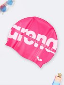 تصویر کلاه شنا اعلا برند آرنا ( Arena ) زنانه صورتی رنگ سیلیکونی ضد آب برای استخر 