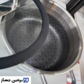 تصویر قابلمه استیل کف لیزری عرشیا 20 سانتی متری مدل SS050-3169 ARSHIA SS050-3169 STAINLESS STEEL NON STICK