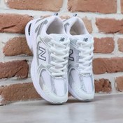 تصویر کتانی اسپرت مردانه سایزبزرگ پا مدل نیوبالانس530(NEW BALANCE)|سایز44-47|سفید-طوسی|رانینگ 