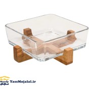 تصویر ظرف سرو پایه چوبی لیمون 