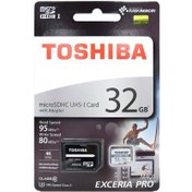 تصویر کارت حافظه توشیبا (Toshiba) مدل MicroSDXC ظرفیت 32GB همراه با آداپتور 