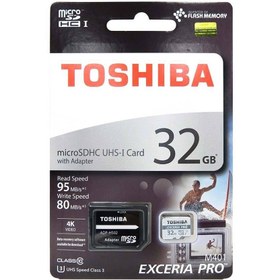 تصویر کارت حافظه توشیبا (Toshiba) مدل MicroSDXC ظرفیت 32GB همراه با آداپتور 