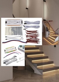 تصویر کنترلر هوشمند راه پله 32 کانال 32 Channel Led Stair Lights PIR Motion Sensor Controller