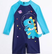 تصویر مایو یکسره پوشیده ،پادار و آستین دار دایناسوری از اورجینال برند shein مناسب 1تا 2 سال(90cm) 