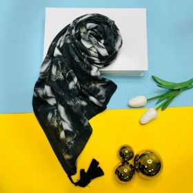 تصویر روسری مشکی طلایی 