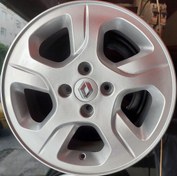 تصویر رینگ فابریک رنو ساندرو سایز۱۵ (۱۰۰×۴) نقره‌ای اروند Original wheel size 15"(4×100) Silver Arvand