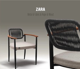 تصویر صندلی زارا ترکیبی زیبا از فلز ، پارچه ، چوب 