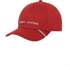 تصویر تیشرت مردانه با لوگوی گلدوزی شده، مدل شش، قرمز - از جنس پنبه برند Tommy Hilfiger Men's Logo Embroidery Six, Red - Cotton