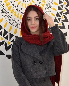 تصویر کراپ کت فوتر رنگ زغالی کد (7128) Crop coat footer charcoal color