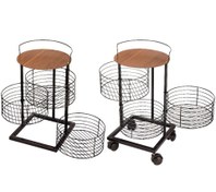 تصویر استند گرد گردون ساده و بدون چرخ 3 و 4 طبقه(جاسیب زمینی پیازی) 