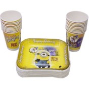 تصویر ظرف و لیوان ایرسا مدل Minions بسته 20 عددی زرد 