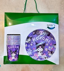 تصویر بشقاب و لیوان و چنگال 10 عددی کرومی 