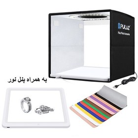 تصویر کیت خیمه عکاسی مدل لایت باکس به همراه پنل ال ای دی Puluz PKT3101B 