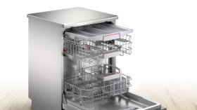 تصویر ماشین ظرفشویی بوش 13 نفره مدل SMS6HMI27Q / SMS6HMW27Q Bosch SMS6HM27Q Serie 6 Free-Standing Dishwasher Steel Home Connect EcoSilence Drive