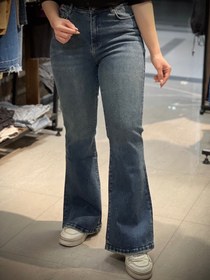 تصویر شلوار جین بوتکات [دمپا] ابی کثیف زنانه - ابی کثیف / سایز “Dirty Blue Bootcut Women’s Jeans”