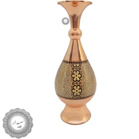 تصویر گلدان صراحی مس و خاتم 20 سانت 