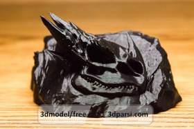 تصویر طرح سه بعدی فسیل جمجمه اژدها 