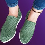 تصویر گیوه زنانه سبز دست دوز سایز ۳۵ تا ۴۲ از ابریشم 