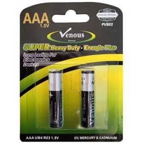 تصویر باتری نیم قلمی ونوس مدل PVB02 بسته 2 عددی ا Venous PVB02 1.5V Battery Venous PVB02 1.5V Battery