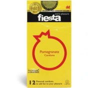 تصویر کاندوم حاوی اسانس انار فیستا 12عددی POMEGRANATE CONDOMS FIESTA 