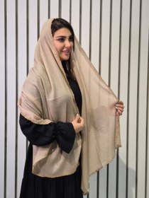 تصویر شال نخی عدسی 12 رنگی - شکلاتی 