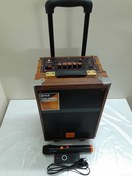 تصویر اسپیکر چرخدار BQ8 با میکروفون بیسیم 