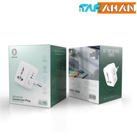 تصویر اداپتور تبدیل جهانی تایمر دار گرین لاین مدل GNUCONUKPL Green Lion Universal Conversion Plug GNUCONUKPL