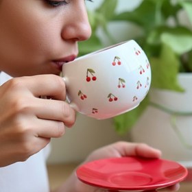 تصویر ماگ آلبالویی 