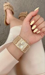 تصویر ساعت تیفانی مکعبی خاص - طلایی 